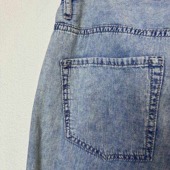 Frame Jeans Women’s 28 Le Baggy Palazzo Light Blue Wash Raw Hem Wide Leg Boho - Picture 9 of 14